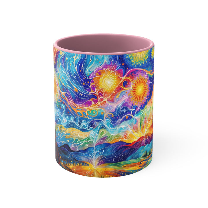 Cosmic Vibrant Landscape - Accent Coffee Mug - Mug - g(0D·IO) - Pink - 11oz -