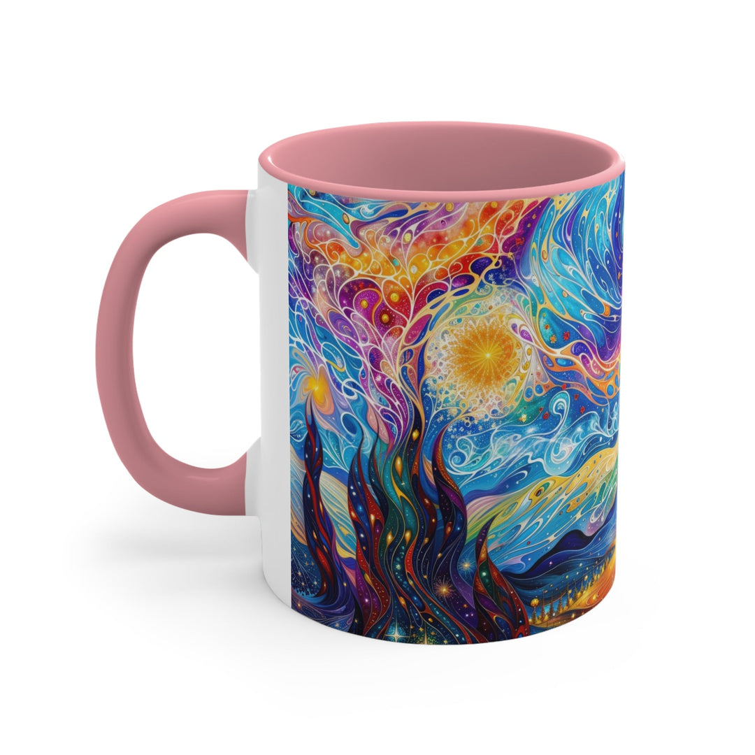 Cosmic Vibrant Landscape - Accent Coffee Mug - Mug - g(0D·IO) - Pink - 11oz -