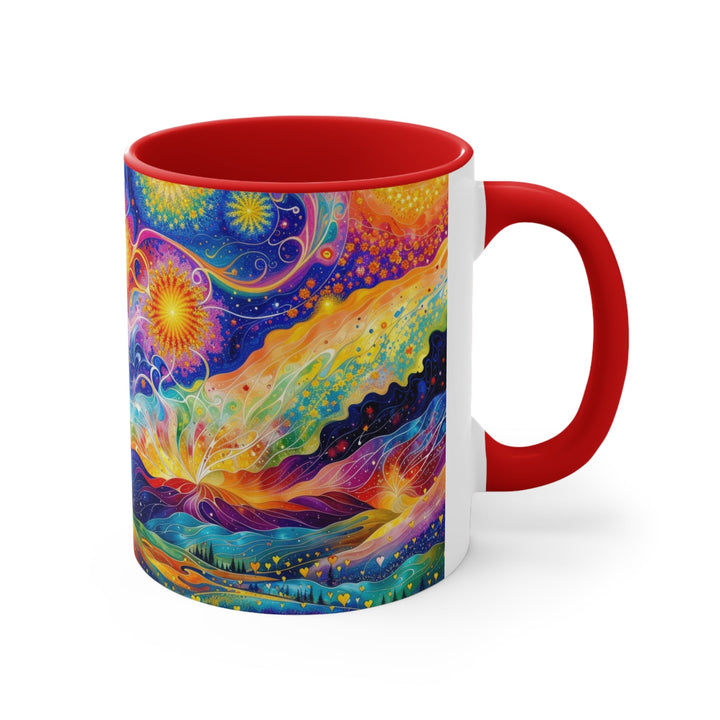 Cosmic Vibrant Landscape - Accent Coffee Mug - Mug - g(0D·IO) - Pink - 11oz -