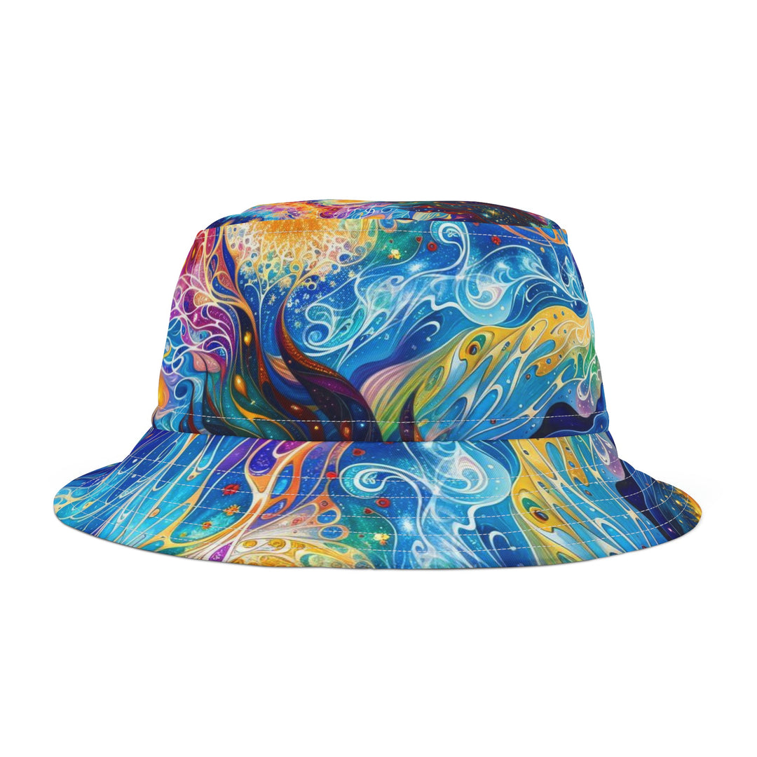 Cosmic Vibrant Landscape - Bucket Hat - Hats - g(0D·IO) - Large - White stitching -