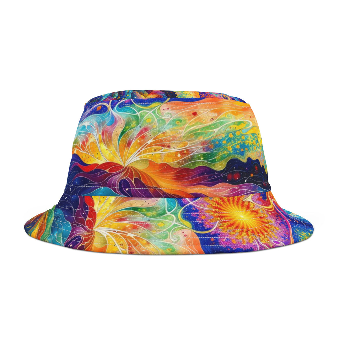 Cosmic Vibrant Landscape - Bucket Hat - Hats - g(0D·IO) - Large - White stitching -