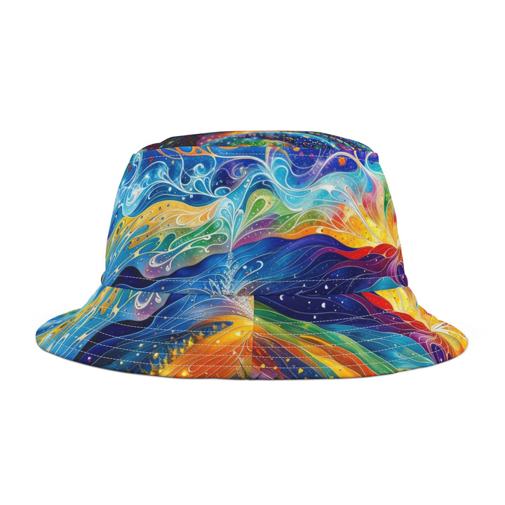 Cosmic Vibrant Landscape - Bucket Hat - Hats - g(0D·IO) - Large - White stitching -