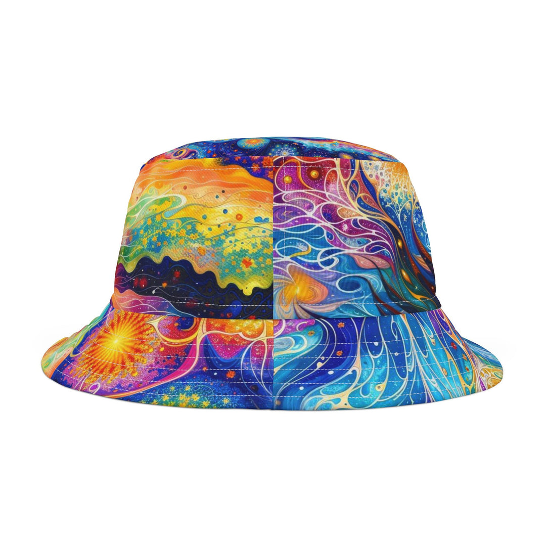 Cosmic Vibrant Landscape - Bucket Hat - Hats - g(0D·IO) - Large - White stitching -