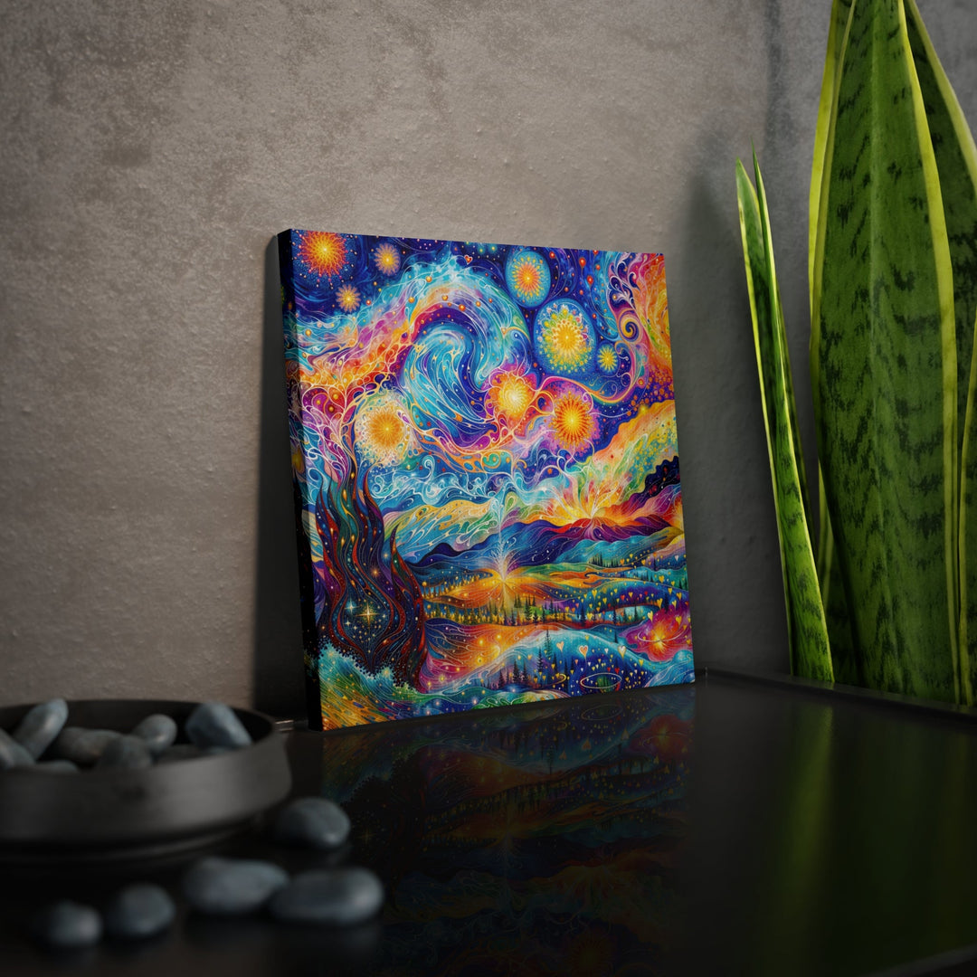 Cosmic Vibrant Landscape - Canvas Photo Tile - Canvas - g(0D·IO) - 8" x 8" (Square) - 0.5" -