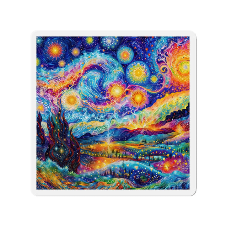 Cosmic Vibrant Landscape - Die-cut Magnet - Home Decor - g(0D·IO) - 5" x 5" - Die-Cut - 1 pc