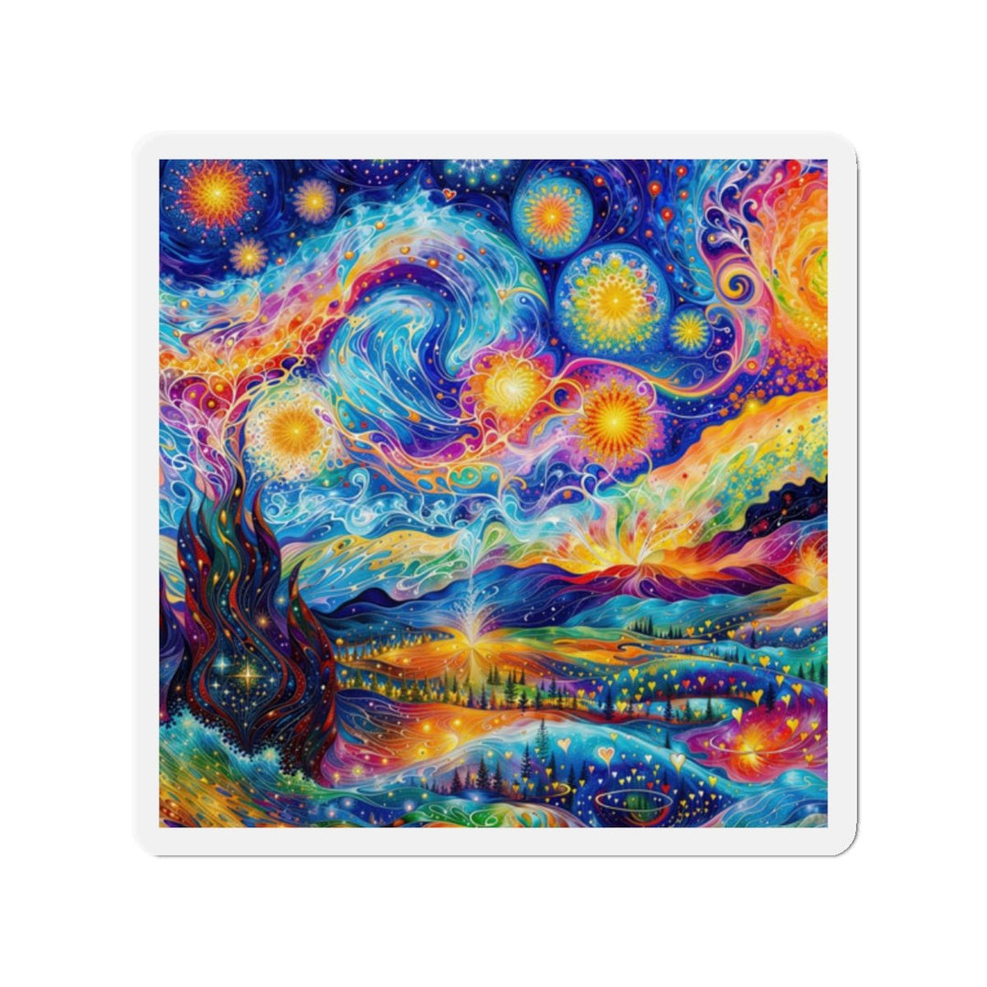 Cosmic Vibrant Landscape - Die-cut Magnet - Home Decor - g(0D·IO) - 2" x 2" - Die-Cut - 1 pc