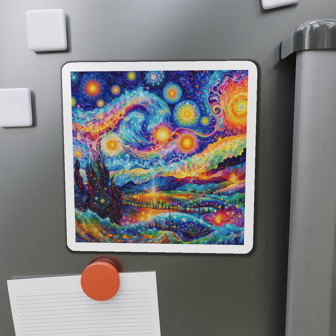Cosmic Vibrant Landscape - Die-cut Magnet - Home Decor - g(0D·IO) - 6 × 6" - Die-Cut - 1 pc