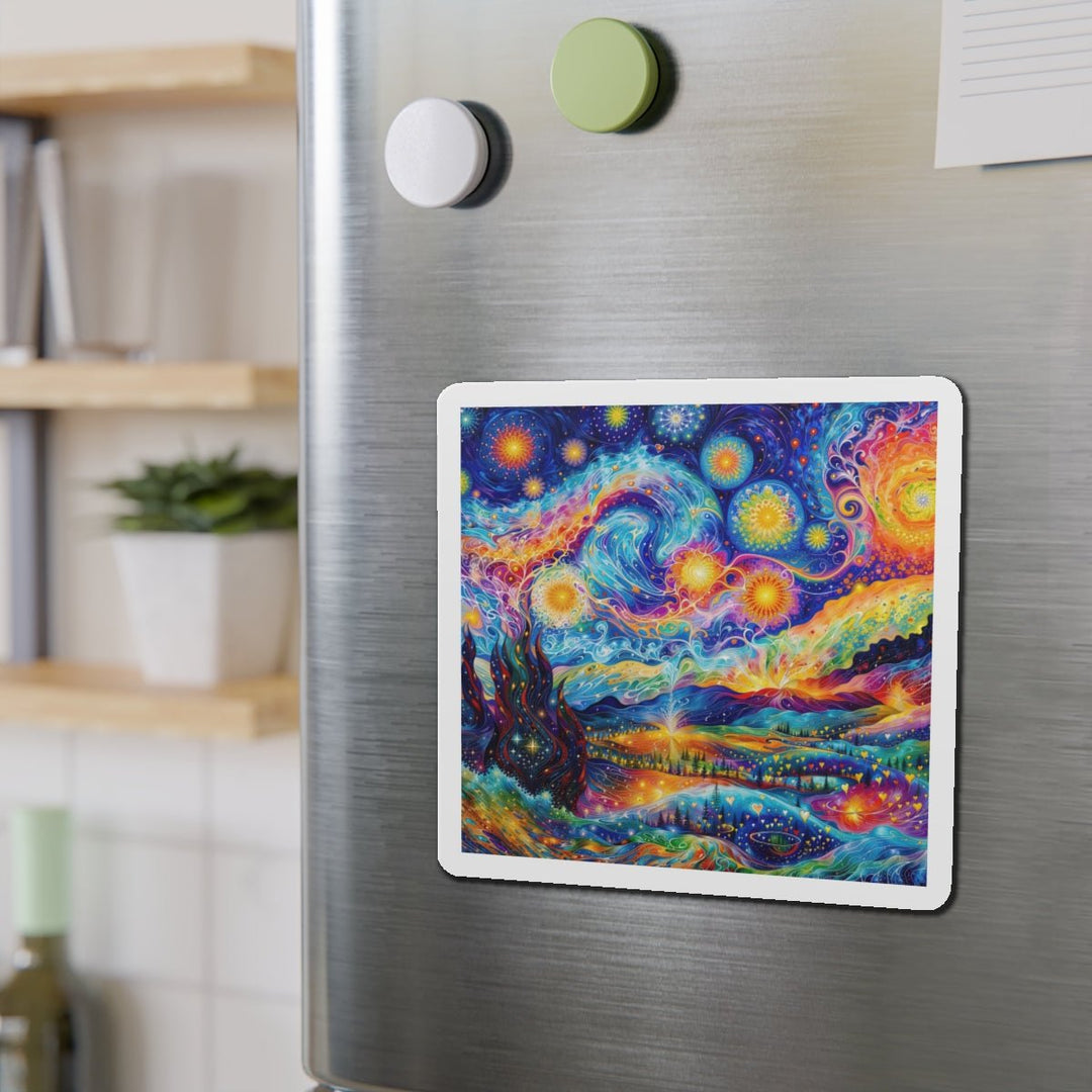 Cosmic Vibrant Landscape - Die-cut Magnet - Home Decor - g(0D·IO) - 6 × 6" - Die-Cut - 1 pc