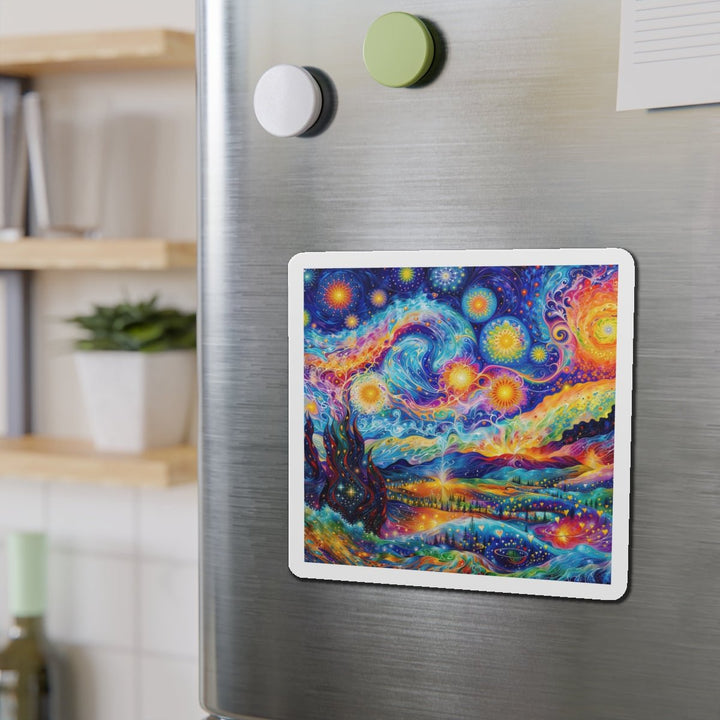 Cosmic Vibrant Landscape - Die-cut Magnet - Home Decor - g(0D·IO) - 6 × 6" - Die-Cut - 1 pc
