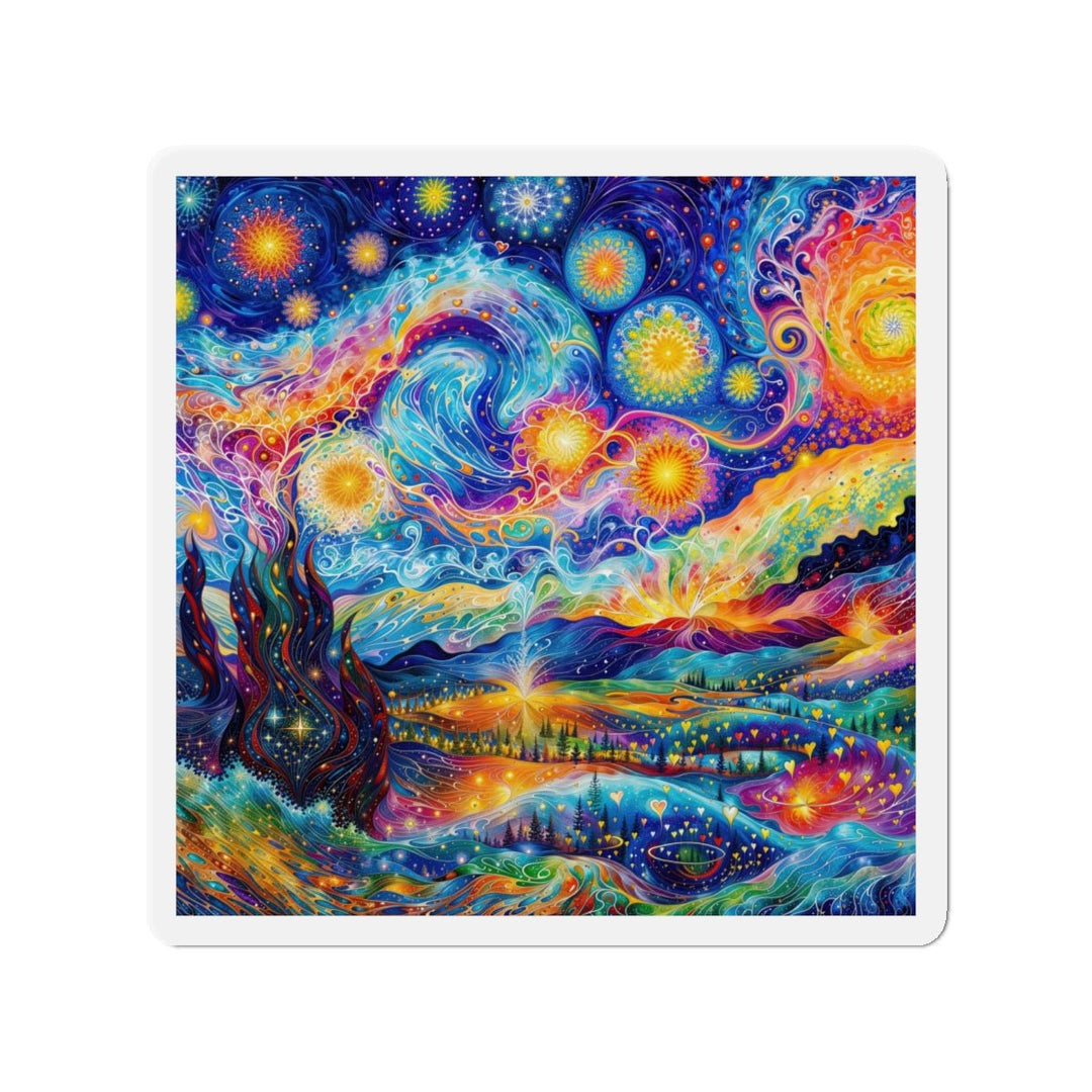 Cosmic Vibrant Landscape - Die-cut Magnet - Home Decor - g(0D·IO) - 6 × 6" - Die-Cut - 1 pc