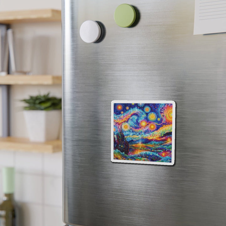 Cosmic Vibrant Landscape - Die-cut Magnet - Home Decor - g(0D·IO) - 6 × 6" - Die-Cut - 1 pc