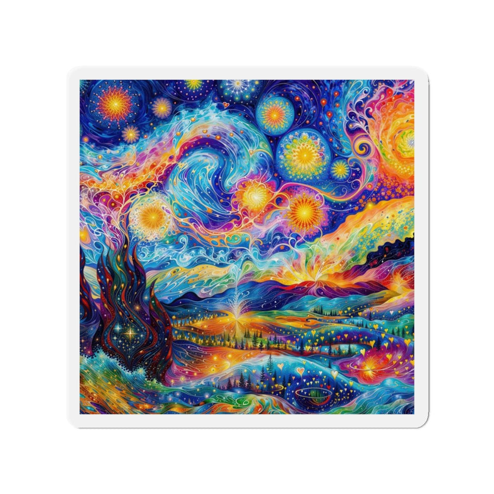 Cosmic Vibrant Landscape - Die-cut Magnet - Home Decor - g(0D·IO) - 3" x 3" - Die-Cut - 1 pc
