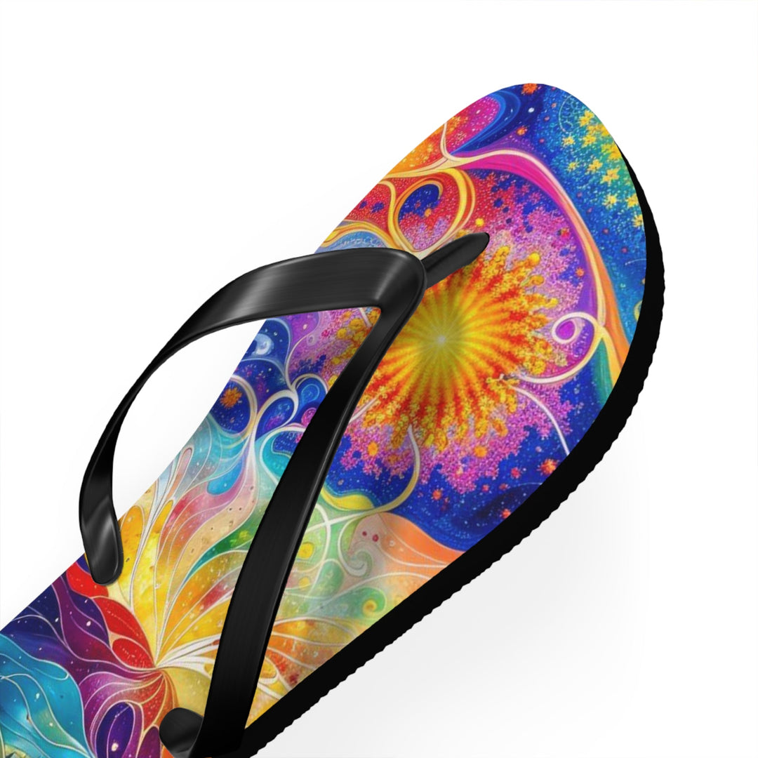 Cosmic Vibrant Landscape - Flip Flops - Shoes - g(0D·IO) - XL - Black sole -