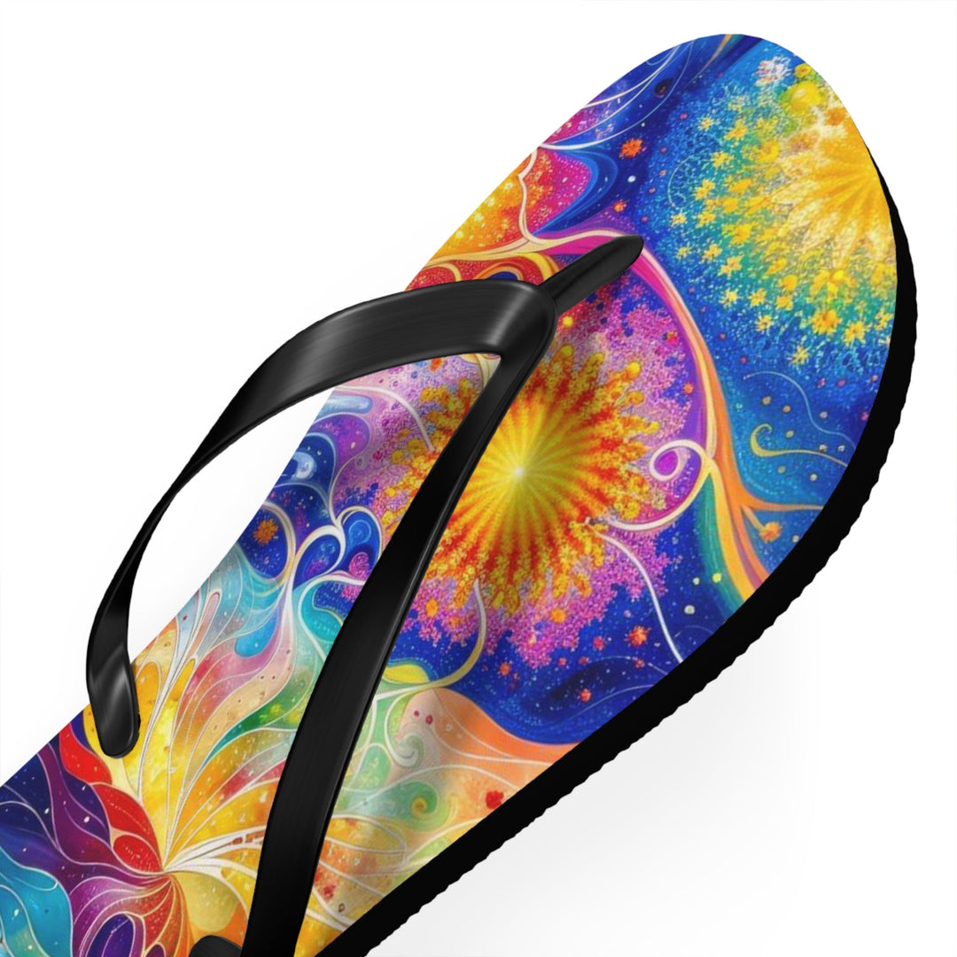 Cosmic Vibrant Landscape - Flip Flops - Shoes - g(0D·IO) - XL - Black sole -