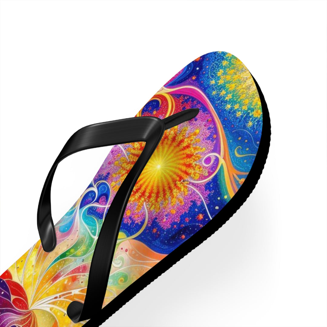 Cosmic Vibrant Landscape - Flip Flops - Shoes - g(0D·IO) - XL - Black sole -