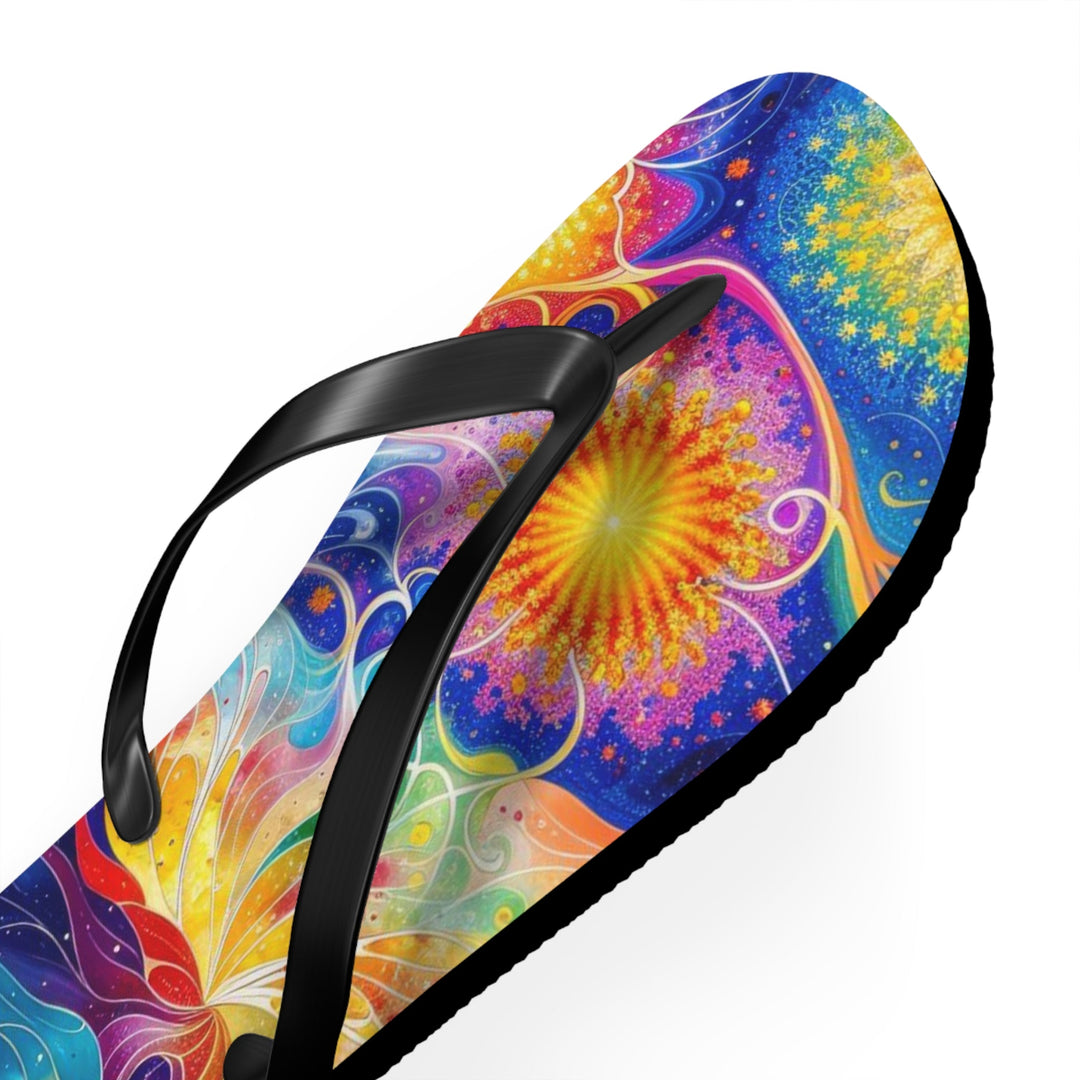 Cosmic Vibrant Landscape - Flip Flops - Shoes - g(0D·IO) - XL - Black sole -