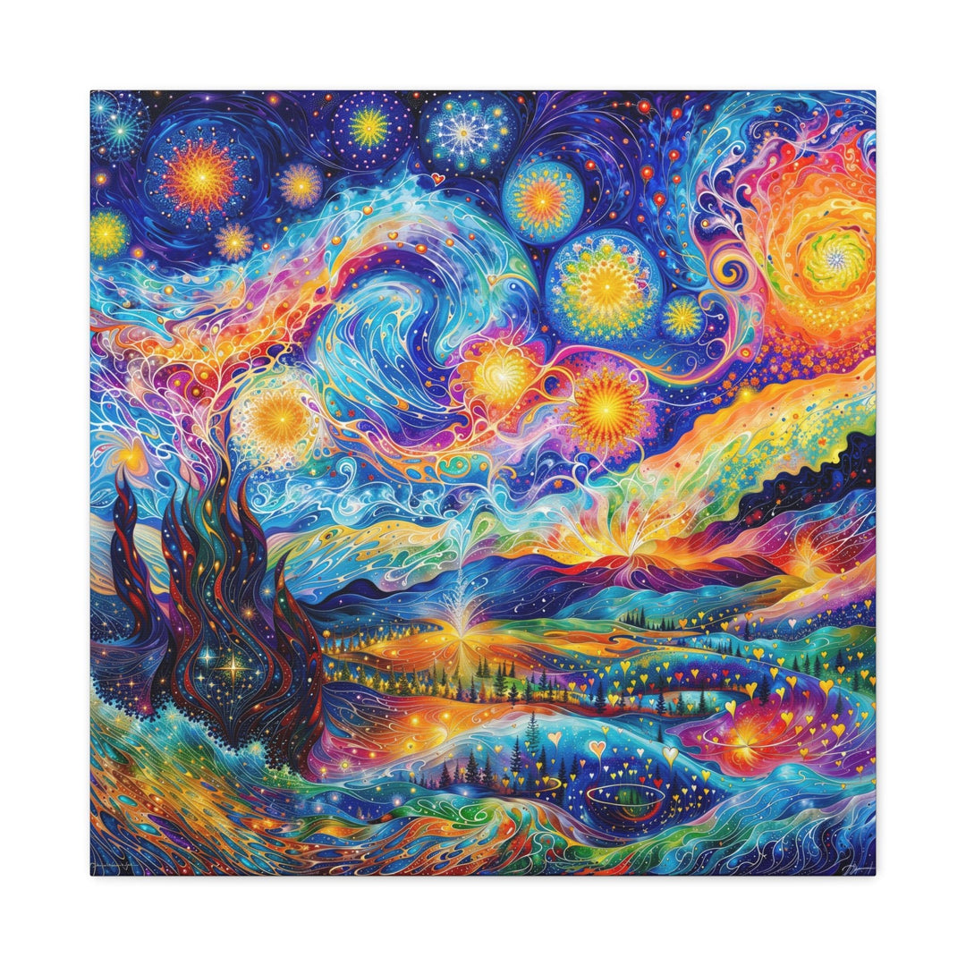 Cosmic Vibrant Landscape - Matte Canvas Print 1.25" - Canvas - g(0D·IO) - 24″ x 24″ - 1.25" -