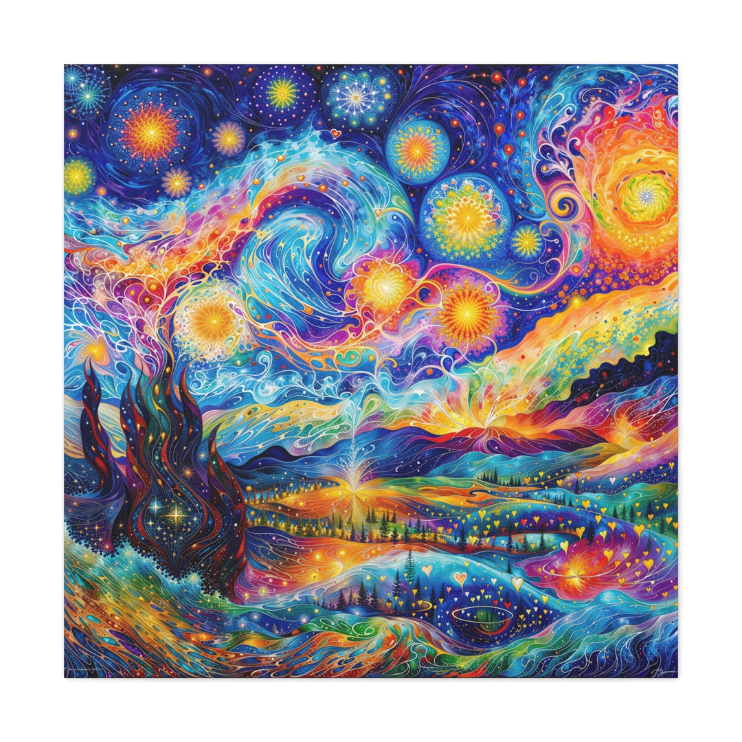 Cosmic Vibrant Landscape - Matte Canvas Print 1.25" - Canvas - g(0D·IO) - 36" x 36" - 1.25" -