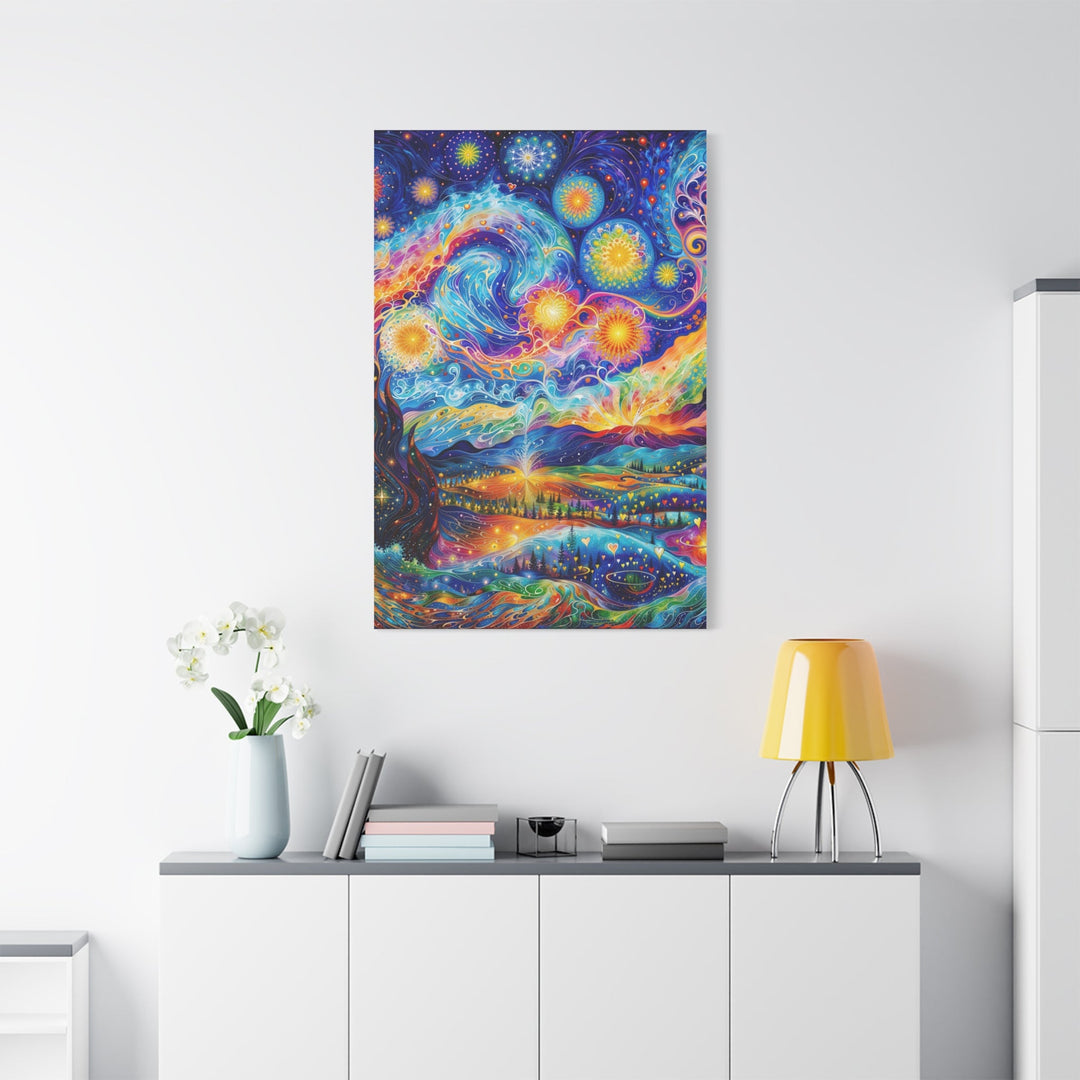 Cosmic Vibrant Landscape - Matte Canvas Print 1.25" - Canvas - g(0D·IO) - 36" x 36" - 1.25" -