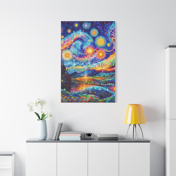 Cosmic Vibrant Landscape - Matte Canvas Print 1.25" - Canvas - g(0D·IO) - 36" x 36" - 1.25" -