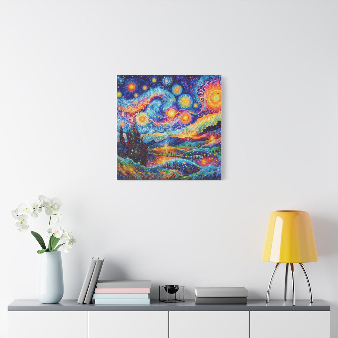 Cosmic Vibrant Landscape - Matte Canvas Print 1.25" - Canvas - g(0D·IO) - 36" x 36" - 1.25" -