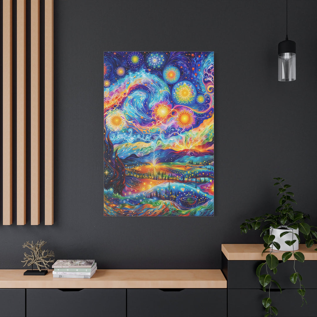 Cosmic Vibrant Landscape - Matte Canvas Print 1.25" - Canvas - g(0D·IO) - 36" x 36" - 1.25" -