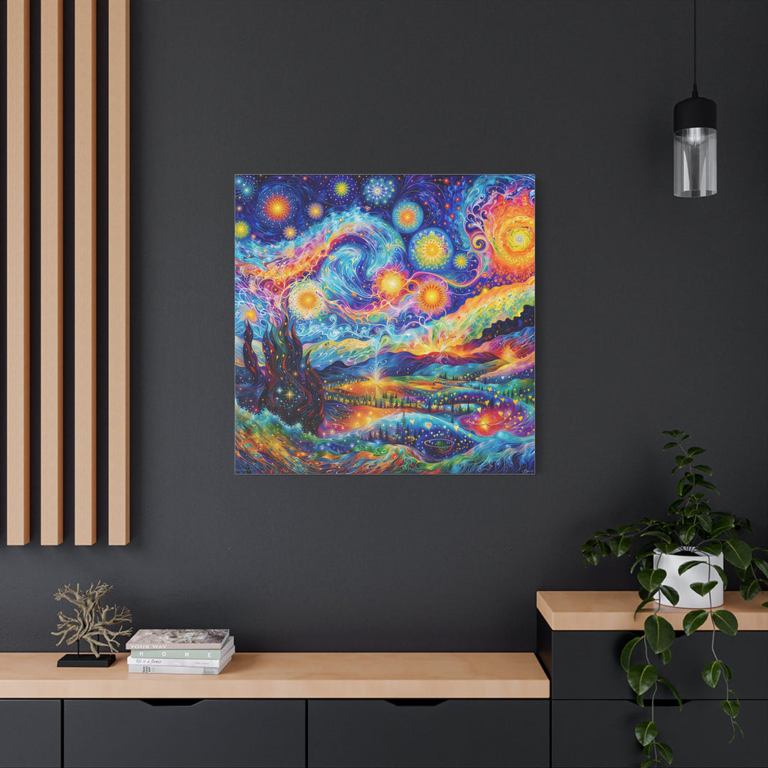 Cosmic Vibrant Landscape - Matte Canvas Print 1.25" - Canvas - g(0D·IO) - 36" x 36" - 1.25" -