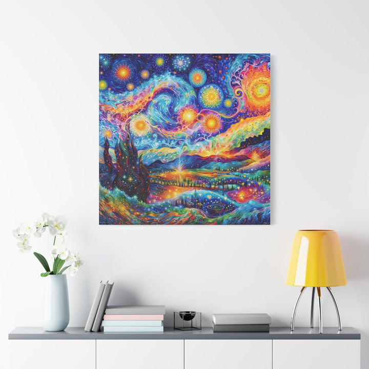 Cosmic Vibrant Landscape - Matte Canvas Print 1.25" - Canvas - g(0D·IO) - 36" x 36" - 1.25" -