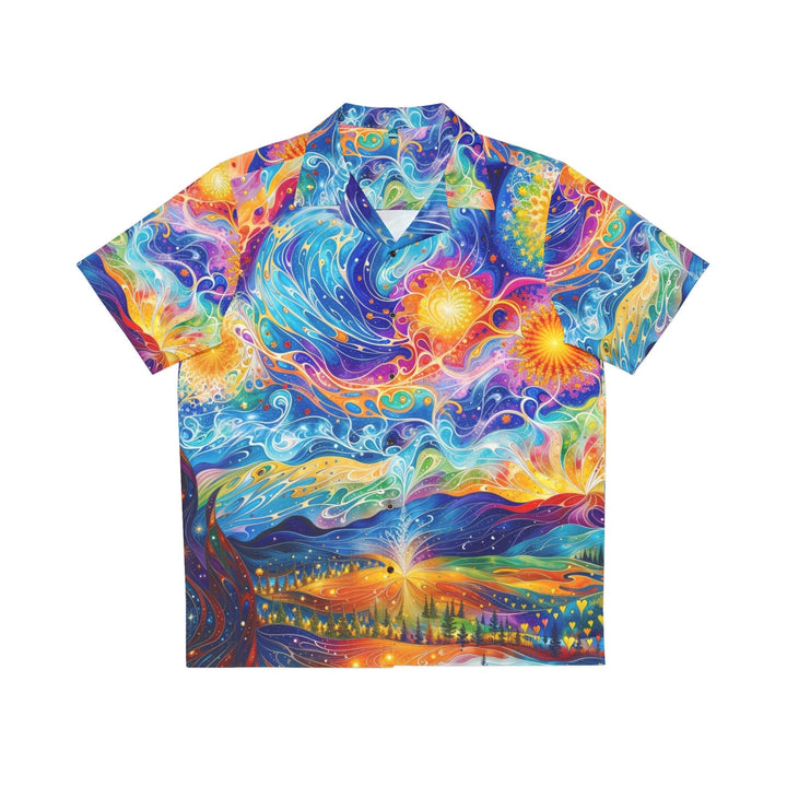 Cosmic Vibrant Landscape - Men's Hawaiian Shirt - All Over Prints - g(0D·IO) - S - Black -