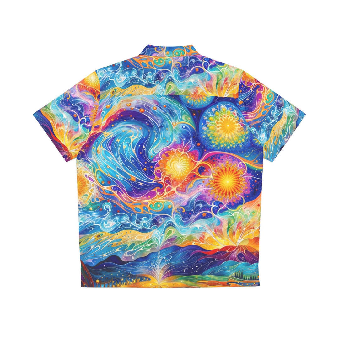 Cosmic Vibrant Landscape - Men's Hawaiian Shirt - All Over Prints - g(0D·IO) - S - Black -