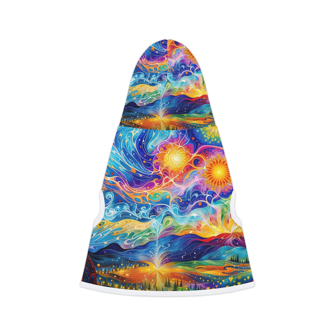 Cosmic Vibrant Landscape - Pet Hoodie - Pets - g(0D·IO) - XXS - Black Rib -