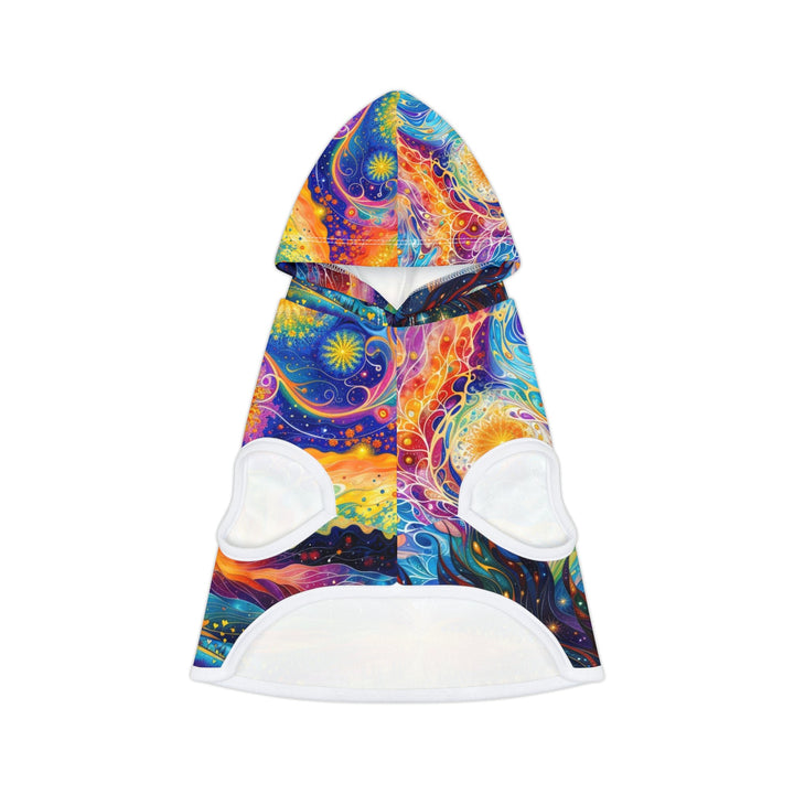 Cosmic Vibrant Landscape - Pet Hoodie - Pets - g(0D·IO) - XXS - White Rib -