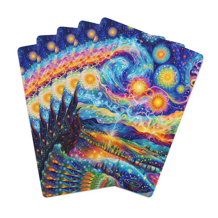 Cosmic Vibrant Landscape - Poker Cards - Paper products - g(0D·IO) - 2.47" x 3.47" - White - Semi Glossy