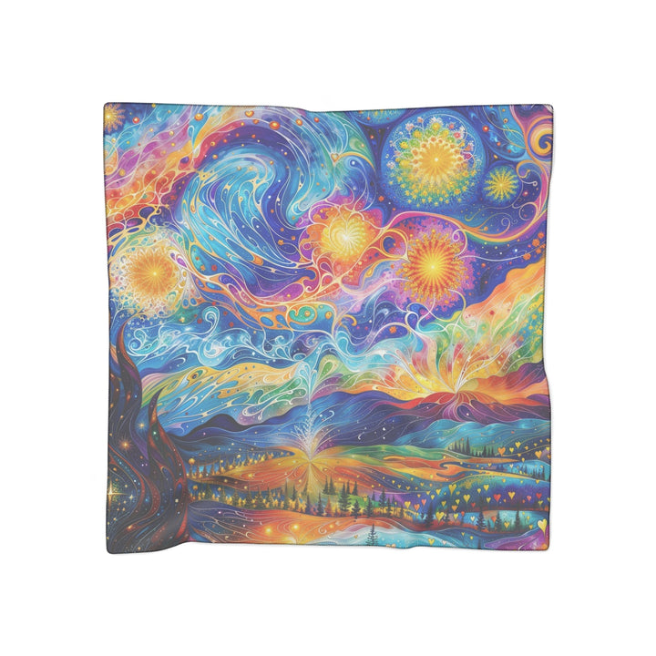 Cosmic Vibrant Landscape - Poly Scarf - Accessories - g(0D·IO) - Poly voile - 25" × 25" -