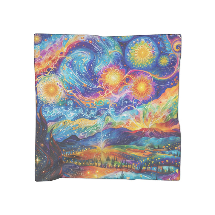 Cosmic Vibrant Landscape - Poly Scarf - Accessories - g(0D·IO) - Poly chiffon - 50" × 50" -