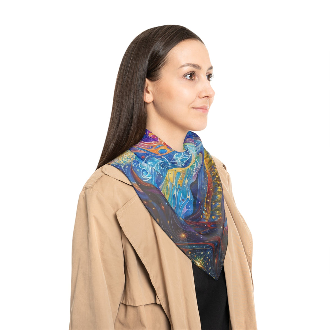 Cosmic Vibrant Landscape - Poly Scarf - Accessories - g(0D·IO) - Poly chiffon - 50" × 50" -