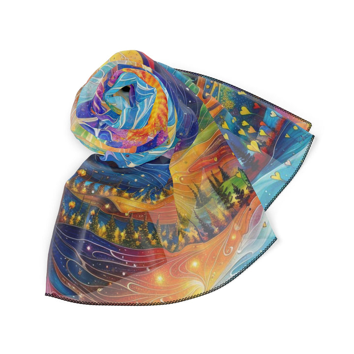 Cosmic Vibrant Landscape - Poly Scarf - Accessories - g(0D·IO) - Poly chiffon - 50" × 50" -