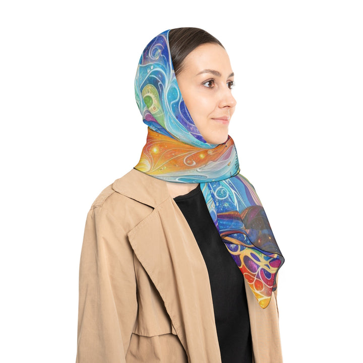 Cosmic Vibrant Landscape - Poly Scarf - Accessories - g(0D·IO) - Poly chiffon - 50" × 50" -