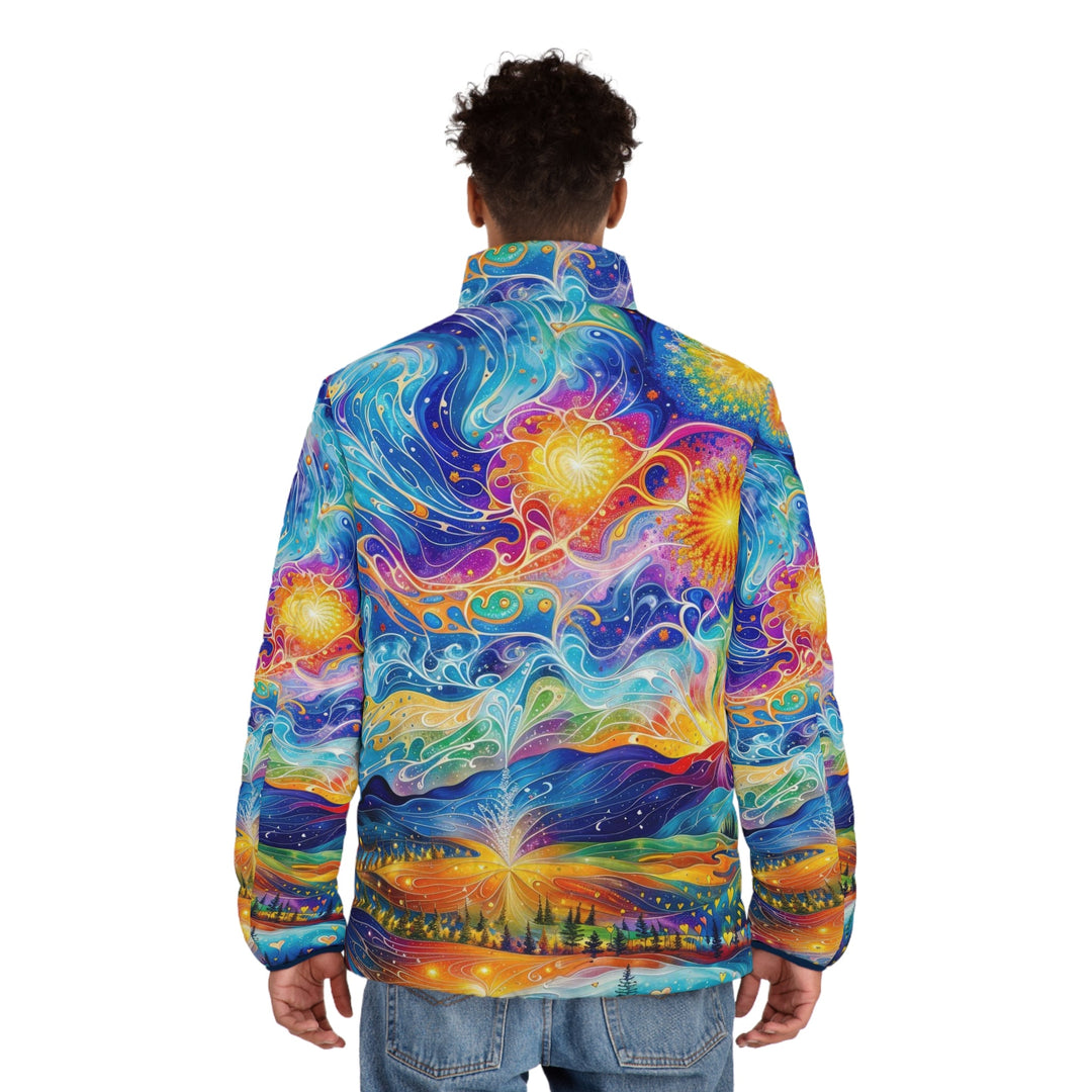 Cosmic Vibrant Landscape - Puffer Jacket - All Over Prints - g(0D·IO) - S - Black zipper -