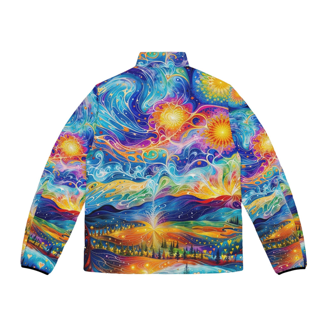 Cosmic Vibrant Landscape - Puffer Jacket - All Over Prints - g(0D·IO) - S - Black zipper -