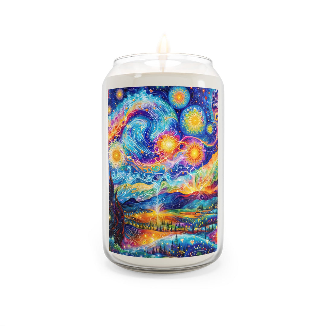 Cosmic Vibrant Landscape - Scented Candle - Home Decor - g(0D·IO) - Comfort Spice - 13.75oz -
