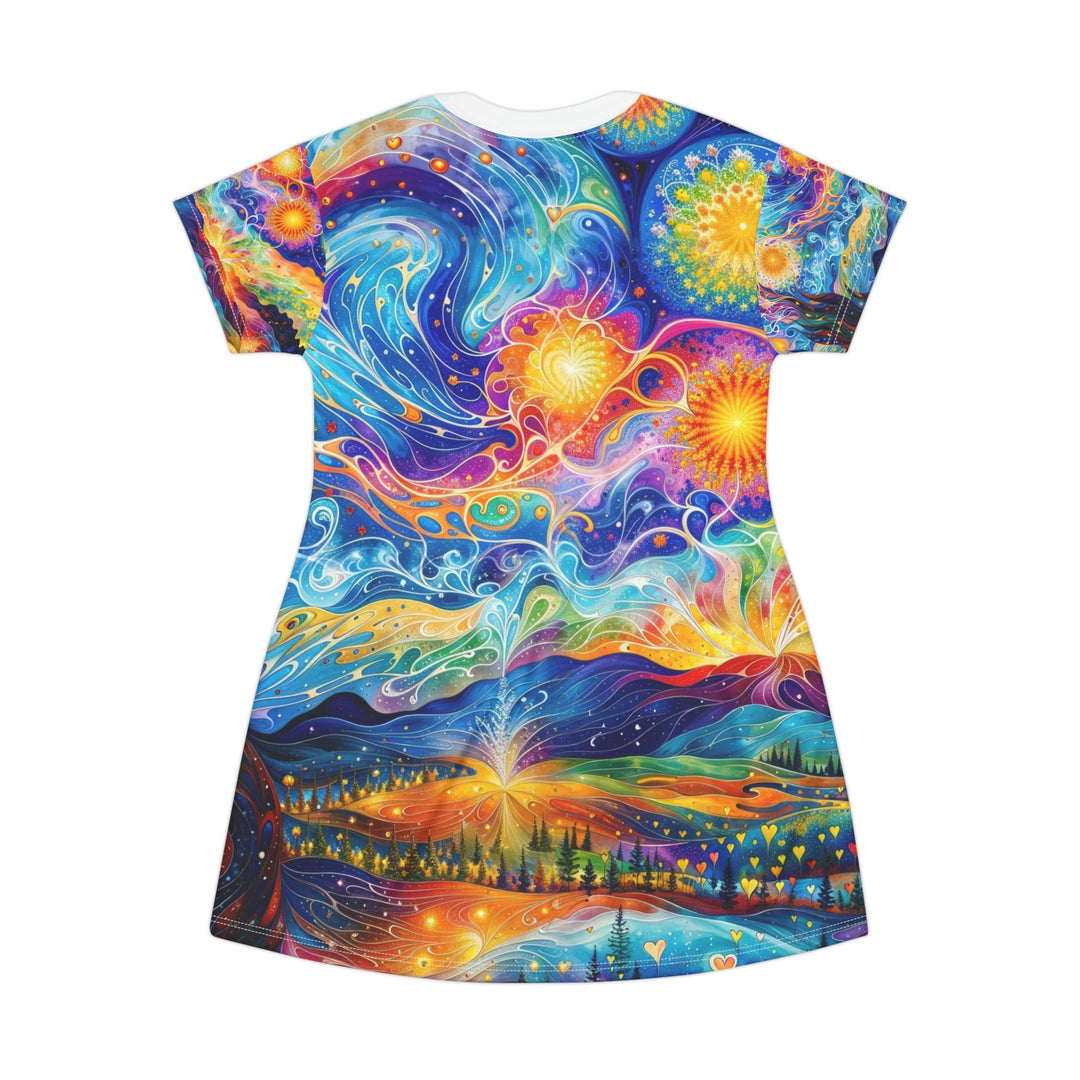 Cosmic Vibrant Landscape - T-Shirt Dress - All Over Prints - g(0D·IO) - XS - -