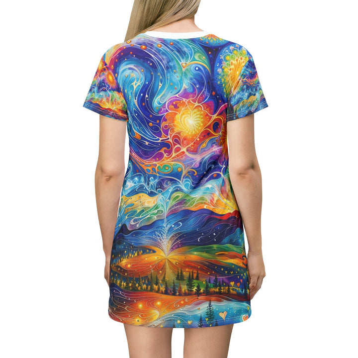 Cosmic Vibrant Landscape - T-Shirt Dress - All Over Prints - g(0D·IO) - XS - -