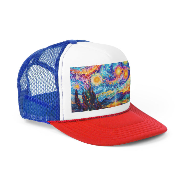 Cosmic Vibrant Landscape - Trucker Hat - Hats - g(0D·IO) - Pink - One size -