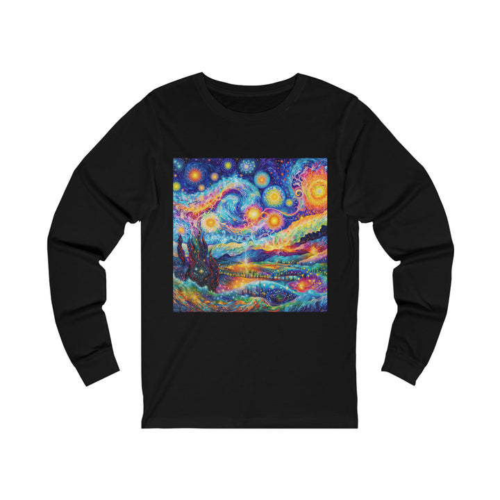 Cosmic Vibrant Landscape - Unisex Jersey Long Sleeve Tee - Long-sleeve - g(0D·IO) - S - Black -