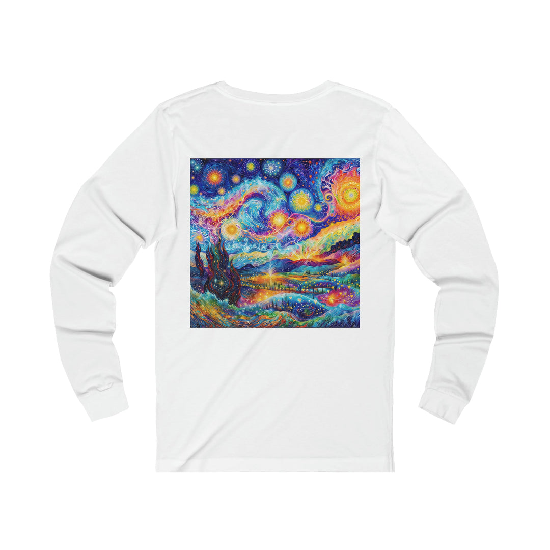 Cosmic Vibrant Landscape - Unisex Jersey Long Sleeve Tee - Long-sleeve - g(0D·IO) - S - Heather Forest -