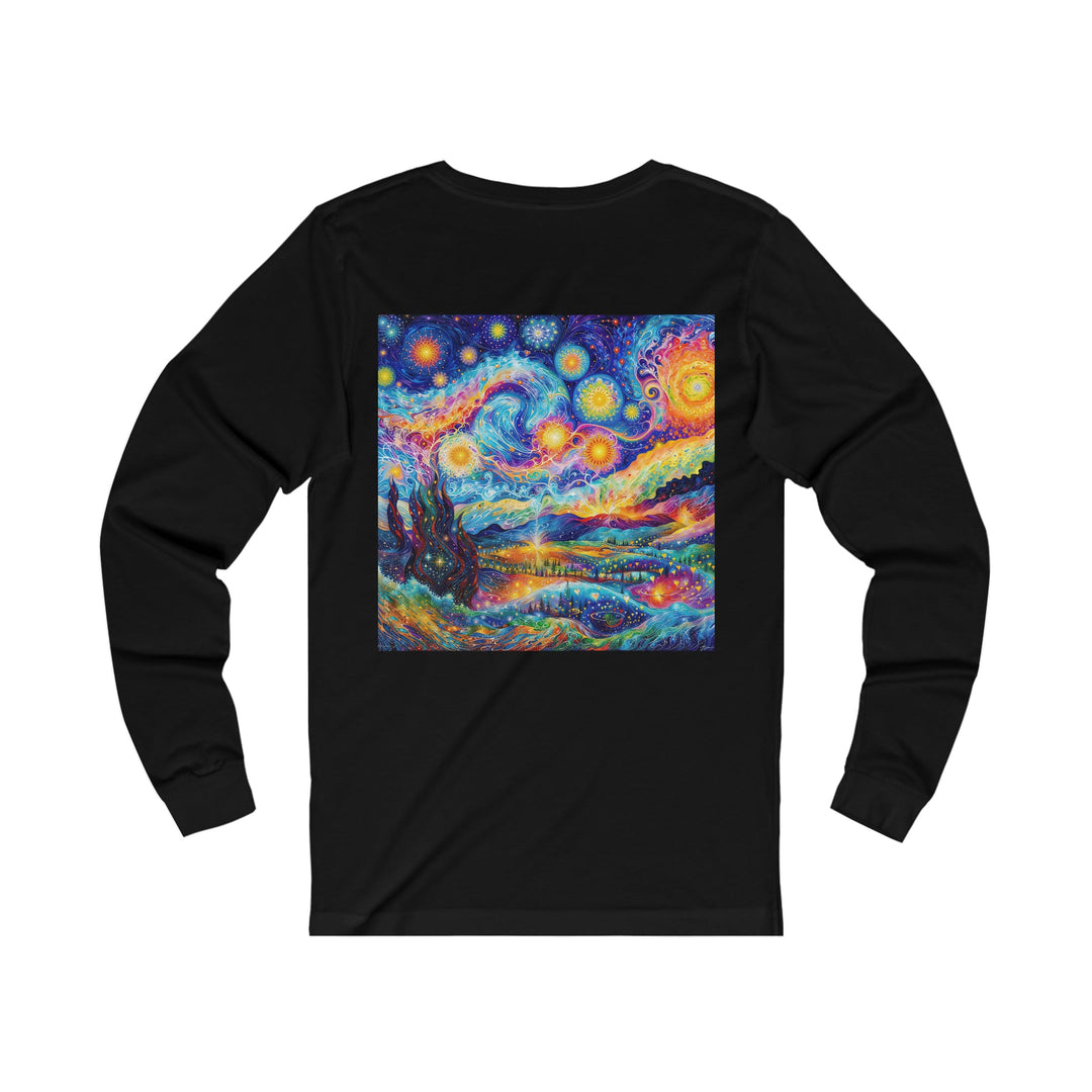 Cosmic Vibrant Landscape - Unisex Jersey Long Sleeve Tee - Long-sleeve - g(0D·IO) - S - Heather Forest -