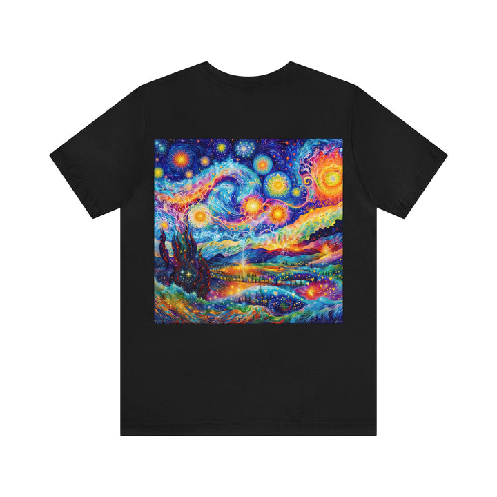 Cosmic Vibrant Landscape - Unisex Jersey Short Sleeve Tee - T-Shirt - g(0D·IO) - Black - S -