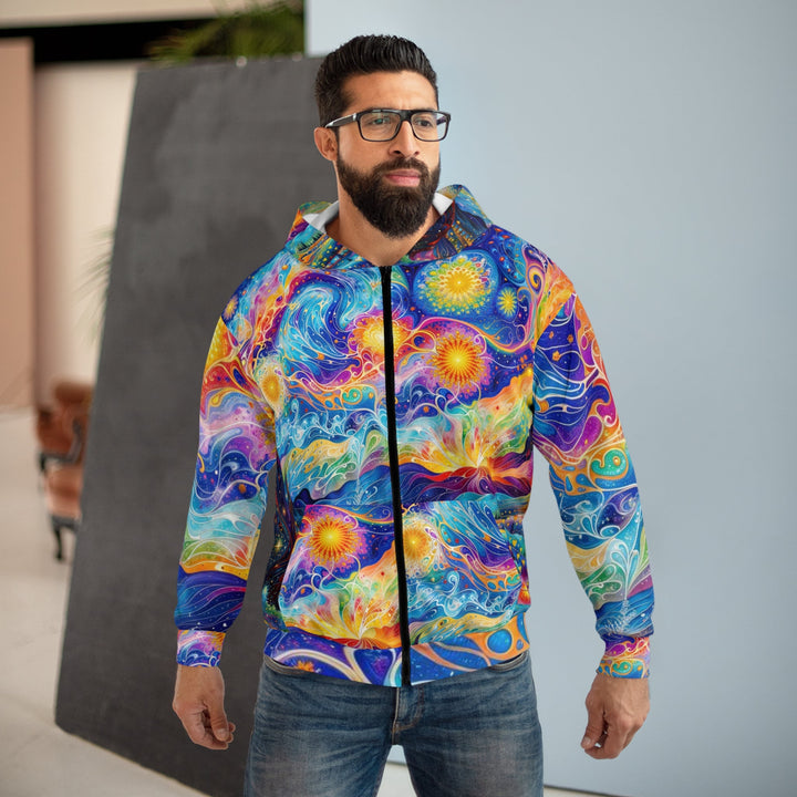 Cosmic Vibrant Landscape - Unisex Zip Hoodie - All Over Prints - g(0D·IO) - XS - -