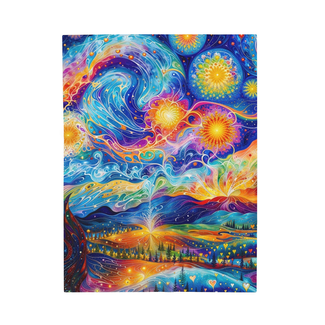 Cosmic Vibrant Landscape - Velveteen Plush Blanket - All Over Prints - g(0D·IO) - 30" × 40" - -